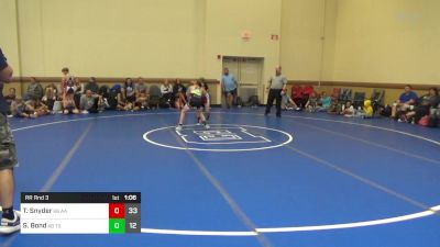 95 lbs Rr Rnd 3 - Tristan Snyder, K8 All-American vs Sawyer Bond, K8 Tristate Elite