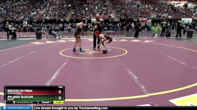 100 lbs Cons. Round 5 - Brooklyn Pena, Canyon Ridge vs Ryleigh Slocum, Borah