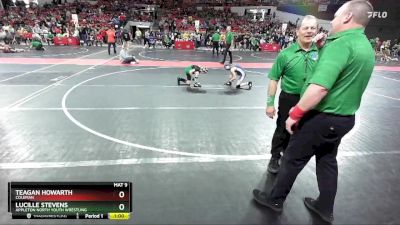 77 lbs Quarterfinal - Teagan Howarth, Coleman vs Lucille Stevens, Appleton North Youth Wrestling