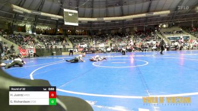 76 lbs Round Of 32 - Hudson Juarez, Ares Wrestling Club vs Gage Richardson, Storm Wrestling Center