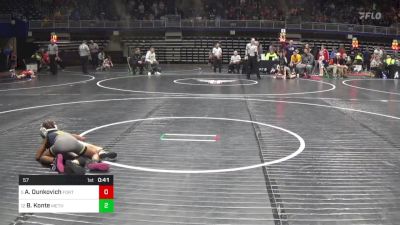 57 lbs Round Of 16 - Aria Dunkovich, Fort Cherry vs Beylau Konte, Methacton