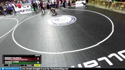 114 lbs Quarterfinal - Sergio Valencia, Farmersville Farmboyz Wrestling vs Damian Jones, California