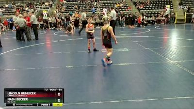 55 lbs Semifinal - Lincoln Humlicek, Carroll Cardinals vs Nash Becker, DC Elite