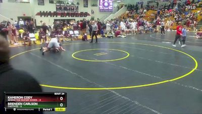 285 lbs Semis & 3rd Wb (16 Team) - Kameron Cody, Benedictine Military School vs Brenden Carlson, Chestatee