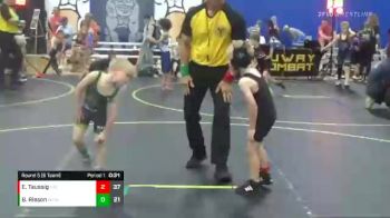 40 lbs Round 5 (6 Team) - Ezra Taussig, East Kansas Eagles vs Brooks Rieson, Midwest Xtreme Wrestling
