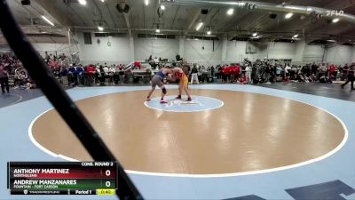 190 lbs Cons. Round 2 - Andrew Manzanares, Fountain - Fort Carson vs Anthony Martinez, Northglenn