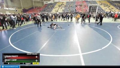 70 lbs Champ. Round 1 - Brody Camp, MI vs Logan Pigott, IA