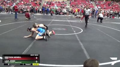 110 lbs Quarterfinal - Liam Jones, Labette County Wrestling vs Greyson Newell, CYWC