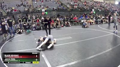 95 lbs Quarterfinals (8 Team) - Blaze Sevigny, South Dakota Thunder vs Jayce Feril, Kansas Copperheads