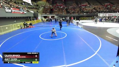 56 lbs Cons. Round 3 - Rhett Olson, Turlock Wrestling Club vs Calaiya Branch, NexGen Regional Training Center