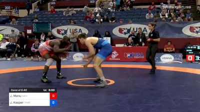 97 kg Consolation - Joshua Manu, Navy-Marine Corps Mat Club vs Jacob Kasper, Titan Mercury Wrestling Club