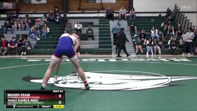 184 lbs 3rd Place Match - Braden Pease, Clackamas Community College vs Maika Kahele Akeo, Southwestern Oregon Community College