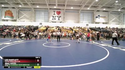 80 lbs Quarterfinal - Gino Hayes, Webster Schroeder Youth Wrestling Club vs Leo Bartlett, Fulton Wrestling Club