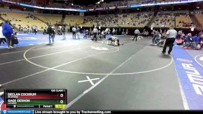 120 Class 1 lbs Quarterfinal - Declan Cockrum, Richmond vs Gage DeShon, Lathrop