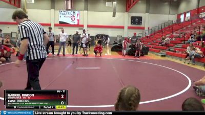 8U - 71 lbs Round 3 (6 Team) - Gabriel Rigdon, Stronghold - 8U vs Case Rogers, Alexander City Youth Wrestling - 8U