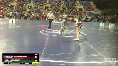 120 lbs Champ. Round 1 - Hope Mittleider, Linton HMB vs Deegan Kirschenmann, Valley City