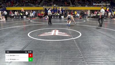 100 lbs Rd 2 - Consi Of 16 #1 - Jackson Jordan, Penn Trafford vs Jake Kroope, Emmaus