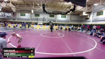 40 lbs Quarterfinal - Luka Muller, Sheridan Wrestling Club vs Ryker Ehrich, Gladiator Wrestling Academy