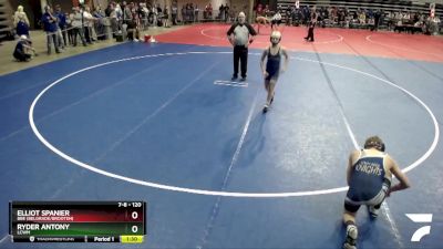 120 lbs Cons. Round 2 - Elliot Spanier, BBE (Belgrade/Brooten) vs Ryder Antony, LCWM