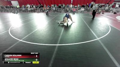 150 lbs Champ. Round 1 - Spencer Bean, Lincoln Youth Wrestling Club vs Carson Kollman, Illinois