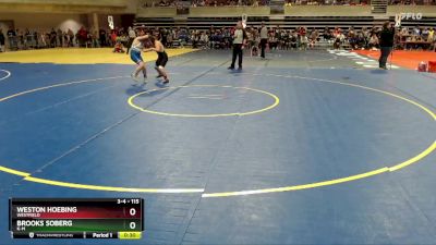 115 lbs Cons. Round 2 - Weston Hoebing, Westfield vs Brooks Soberg, K-M