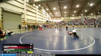 106 lbs Quarterfinal - Carter Wardell, Morgan vs Simon Boyer, Timpanogos