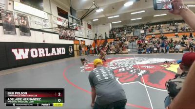 40-43 lbs Champ. Round 1 - Adelaide Hernandez, Worland Wrestling Club vs Erik Polson, Thermopolis Wrestling Club