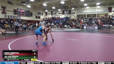 132 lbs Cons. Round 2 - Jay Halverson, Clear Creek-Amana vs Croix Shebetka, Mount Vernon