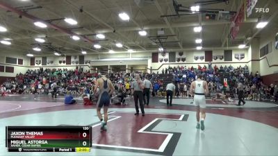 120 lbs 15th Place Match - Jaxon Themas, Pleasant Valley vs Miguel Astorga, Xavier, Cedar Rapids