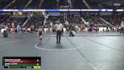 49 lbs Quarterfinal - Traxton Sharp, Fort Scott Wrestling Club vs Bowe Klema, Beloit