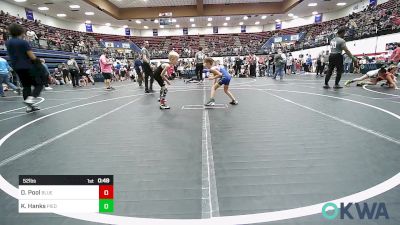 52 lbs Consi Of 8 #1 - Dawson Pool, Blue Devil Wrestling vs Kylee Hanks, Piedmont