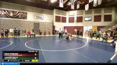 92 lbs Round 1 - Cruz Pankake, Grantsville Wrestling Club vs Cooper Balls, Box Elder Stingers