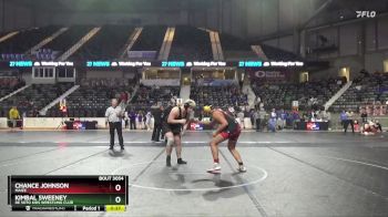 250 lbs 3rd Place Match - Kimbal Sweeney, De Soto Kids Wrestling Club vs Chance Johnson, Maize