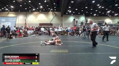 117 lbs Round 2 (6 Team) - Revin Dickman, Beast Mode WA Pink vs Richard Rogers, Indiana Outlaws White