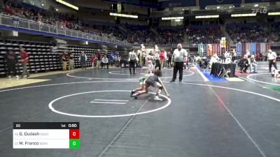 65 lbs Round Of 64 - Dylan Dudash, West Middlesex vs Marco Franco, Berks Catholic