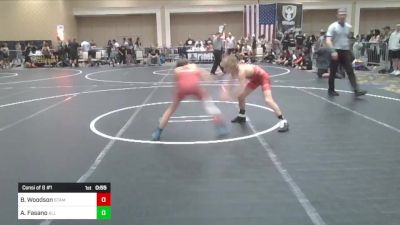 88 lbs Consi Of 8 #1 - Blake Woodson, Stampede WC vs Ashton Fasano, All In Wr Acd