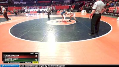 1A 126 lbs Champ. Round 1 - Omar Samayoa, Elmhurst (IC Catholic) vs Hunter Shike, Tolono (Unity)