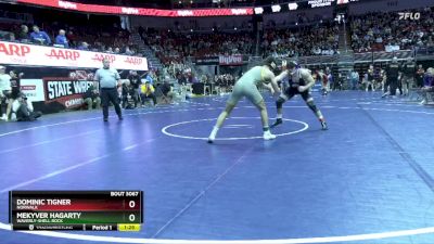 3A-157 lbs Champ. Round 1 - Mekyver Hagarty, Waverly-Shell Rock vs Dominic Tigner, Norwalk