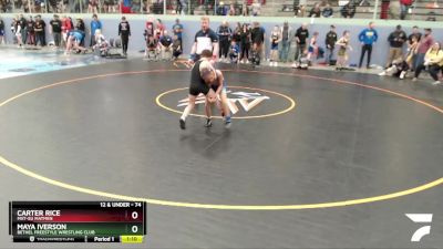 74 lbs Round 3 - Carter Rice, Mat-Su Matmen vs Maya Iverson, Bethel Freestyle Wrestling Club