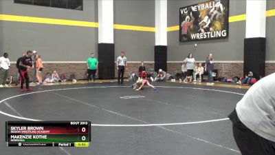 52 lbs Quarterfinal - Skyler Brown, Region Wrestling Academy vs Makenzie Kothe, Nebraska