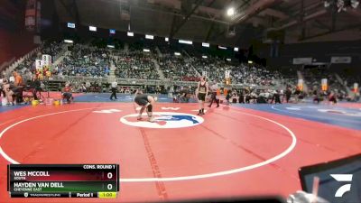 4A-182 lbs Cons. Round 1 - Wes McColl, South vs Hayden Van Dell, Cheyenne East