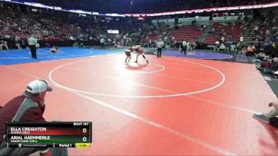 Girls 185 lbs Quarterfinal - Arial Haemmerle, Winneconne Girls vs Ella Creighton, Badger Girls