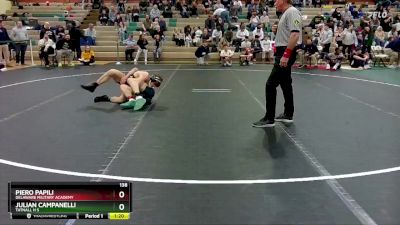 138 lbs Semifinal - Piero Papili, Delaware Military Academy vs Julian Campanelli, Tatnall H S