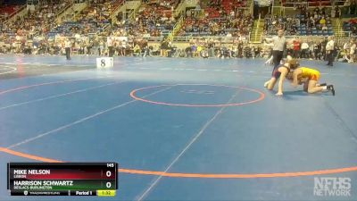 145 lbs Quarterfinal - Harrison Schwartz, Deslacs-Burlington vs Mike Nelson, Lisbon