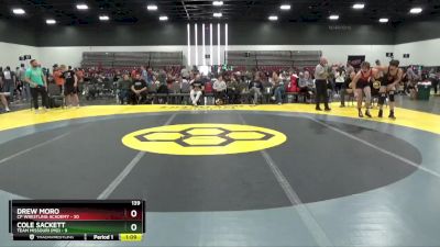 139 lbs Round 3 (8 Team) - Drew Moro, CP Wrestling Academy vs Cole Sackett, Team Missouri (MO)