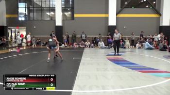 100 lbs Quarterfinal - Natalie Krum, Winthrop vs Andie Romero, Sisters On The Mat