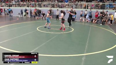 136 lbs Round 1 - Samuel Cresap, Arctic Warriors Wrestling Club vs Zane Martinez, Anchorage Youth Wrestling Academy