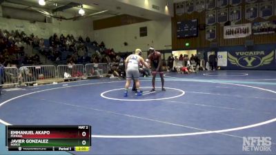 195 lbs Quarterfinal - Javier Gonzalez, Norco vs Emmanuel Akapo, Pomona