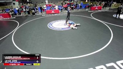 117 lbs Quarterfinal - Lauren Aguilar, Junipero Serra High School Wrestling vs Lei`ani Jaime, Animal House Wrestling