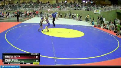 45 lbs Cons. Semi - Zaelee Tagen, Pleasant Hill Wrestling Club vs Breckyn Duyck, Newberg Mat Club